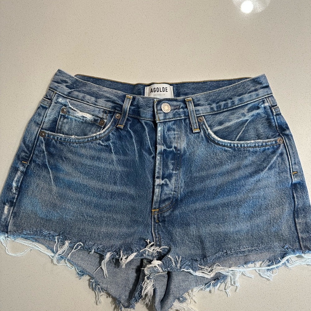 AGOLDE Women's Blue Denim Shorts